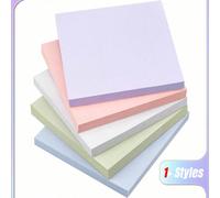 3x3 , bloc notes adesivi pastello, facili da applicare, adatti per uso domestico, ufficio e scuola, 1/5 di blocco (100 fogli per blocco) Colore unicoCarta tessile