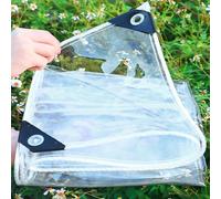 3x3m Telone Impermeabile per Esterno,420g/m² Telo Trasparente PVC resistente al gelo e ai raggi UV,spaziatura dei fori 30cm Teloni di copertura antipolvere con occhielli