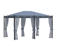 Gazebo con schermi a rete 3x4 cm antracite in acciaio