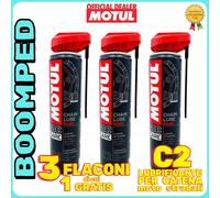 3x400 ML Grasso Spray Per Catena Moto Pista MOTUL C2 Chain Lube ROAD 03MO17