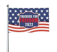3x5 America Freedom Convoy 2022 Mandato di bandiera Bandiera della libertà Americano Usa Supporto Bandiera camionista Stop The Mandates Bandiera esterna con occhiello in metallo Senza asta portabandie