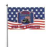 3x5 America Freedom Convoy 2022 Mandato di bandiera Bandiera della libertà Americano Usa Supporto Bandiera camionista Stop The Mandates Bandiera esterna con occhiello in metallo Senza asta portabandie