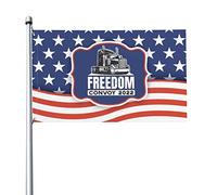 3x5 America Freedom Convoy 2022 Mandato di bandiera Bandiera della libertà Americano Usa Supporto Bandiera camionista Stop The Mandates Bandiera esterna con occhiello in metallo Senza asta portabandie