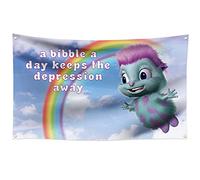 3x5 Ft A Bibble a Day Keeps The Depression Away Fun Flag College Dorm Man Cave Home Bedroon Wall Decoration 100% Polyester with Four Brass Grommets