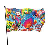 3x5 Ft Bandiera da Giardino Decorativa per Esterni Mongolfiera Cielo Cartone Animato Bandiera Grande Colore Vivido in Poliestere Premium Festival Sta