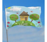 3x5 Ft Bandiera da Giardino Decorativa per Esterni Sweet Home Albero Fiore Grande Banner Colore Vivido in Poliestere Premium Festival Stagionale Band