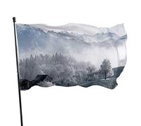 3x5 Ft Bandiera Decorativa per Esterni Grande Bandiera da Giardino Bellissimo Paesaggio Innevato Bandiera Divertente Colori Vivaci in Poliestere Band
