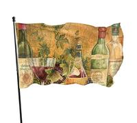 3x5 Ft Bandiera Decorativa per Esterni Grande Bandiera da Giardino Bicchieri da Vino Vintage Uva Band