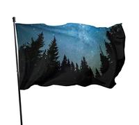 3x5 Ft Bandiera Decorativa per Esterni Grande Bandiera da Giardino Cielo Notturno Foresta Albero Band