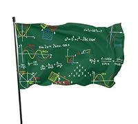 3x5 Ft Bandiera Decorativa per Esterni Grande Bandiera da Giardino Formula Colorata e Schizzi Geometria Bandiera da Giardino in Polieste