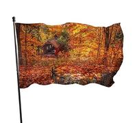 3x5 Ft Bandiera Decorativa per Esterni Grande Bandiera da Giardino Paesaggio Forestale Autunnale Band