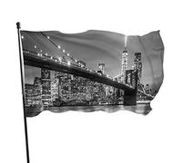 3x5 Ft Bandiera Decorativa per Esterni Grande Bandiera da Giardino Paesaggio Retrò di Città del Ponte