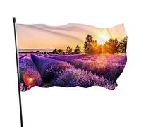 3x5 Ft Bandiera Decorativa per Esterni Grande Bandiera da Giardino Viola Lavanda Tramonto Stampa Band