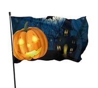 3x5 Ft Bandiera Decorativa per Esterni Grande Bandiera da Giardino Zucca di Halloween Luna Piena Bandiera Divertente Colori Vivaci in Poliestere Band