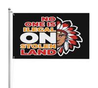 3x5 FT Nessun essere umano è illegale su terreni rubati Bandiera anti-immigrazione ICE Protesta Bandiere da giardino per esterni Bifacciale 3 strati Cartelli da giardino Decorazione
