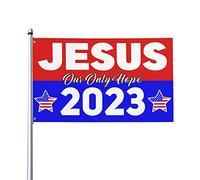 3x5 Gesù 2023 La nostra unica speranza Bandiera Banner Cristo Gesù 2023 Yard Sign Christian God Bless America Bandiera per parete esterna con occhielli in metallo Senza pennone