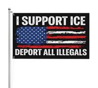 3x5 piedi "I Support Ice Flag Deport Them All Illegals" Bandiere per esterni, striscioni bifacciali a 3 strati per cortile