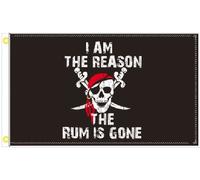 3X5 Pirata i Am The Reason The Rum È Andato Nero Bandiera Banner 100D W/Tenuta