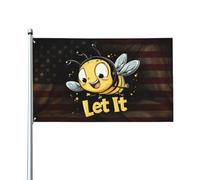 3X5Ft Bandiera Da Giardino Let It Bee Apiary Fun Beekeeper Beekeeping Flag Elegante Bandiere Stagionali Lussuoso Per Festa Regalo