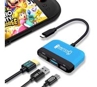 3XI Switch 2 Dock per Nintendo Switch 2, 3 in 1 Portable Switch Dock con HDMI 4K@60Hz Type-C 100W Carica, USB 3.0, compatibile con Steam Deck/Samsung dex (Blue)
