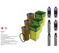 3xMANN-FILTER Ölfilter-h 804 X+ 3xLiqui Moly pro-Line Lavaggio Motore / 3x Cera