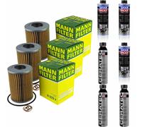 3xMANN-FILTER Ölfilter-h 929 X+ 3xLiqui Moly pro-Line Lavaggio Motore / 3x Cera