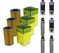 3xMANN-FILTER Ölfilter-h 939+3xLiqui Moly pro-Line Lavaggio Motore / 3x Cera Tec