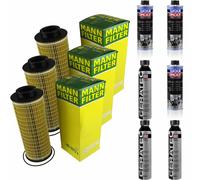 3xMANN-FILTER Ölfilter-hu 1072 X+ 3xLiqui Moly pro-Line Lavaggio Motore / 3x