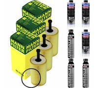 3xMANN-FILTER Ölfilter-hu 612 X+ 3xLiqui Moly pro-Line Lavaggio Motore / 3x Cera