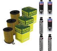 3xMANN-FILTER Ölfilter-hu 8007 Z + 3xLiqui Moly pro-Line Lavaggio Motore / 3x