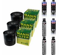 3xMANN-FILTER Ölfilter-w 11 008 + 3xLiqui Moly pro-Line Lavaggio Motore / 3x