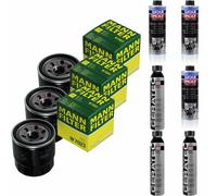 3xMANN-FILTER Ölfilter-w 7023+3xLiqui Moly pro-Line Lavaggio Motore / 3x Cera