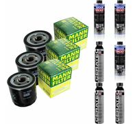 3xMANN-FILTER Ölfilter-w 7032+3xLiqui Moly pro-Line Lavaggio Motore / 3x Cera