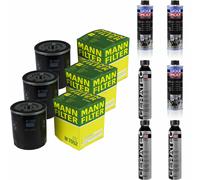 3xMANN-FILTER Ölfilter-w 7052+3xLiqui Moly pro-Line Lavaggio Motore / 3x Cera