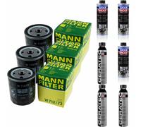 3xMANN-FILTER Ölfilter-w 712/73 + 3xLiqui Moly pro-Line Lavaggio Motore / 3x