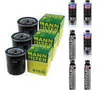 3xMANN-FILTER Ölfilter-w 712/82 + 3xLiqui Moly pro-Line Lavaggio Motore / 3x