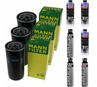 3xMANN-FILTER Ölfilter-w 730+3xLiqui Moly pro-Line Lavaggio Motore / 3x Cera Tec