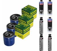 3xMANN-FILTER Ölfilter-w 8017+3xLiqui Moly pro-Line Lavaggio Motore / 3x Cera