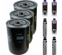 3xMANN-FILTER Ölfilter-w 9009+3xLiqui Moly pro-Line Lavaggio Motore / 3x Cera