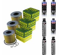 3xMANN Ölfilter-h 1032/1 X+ 3xLiqui Moly pro-Line Lavaggio Motore / 3x Cera Tec
