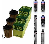 3xMANN Ölfilter-hu 716/2 X+ 3xLiqui Moly pro-Line Lavaggio Motore / 3x Cera Tec