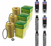 3xMANN Ölfilter-hu 718/1 K + 3xLiqui Moly pro-Line Lavaggio Motore / 3x Cera Tec