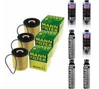 3xMANN Ölfilter-hu 816/2 X+ 3xLiqui Moly pro-Line Lavaggio Motore / 3x Cera Tec