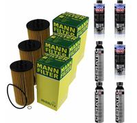 3xMANN Ölfilter-hu 835/1 Z + 3xLiqui Moly pro-Line Lavaggio Motore / 3x Cera Tec