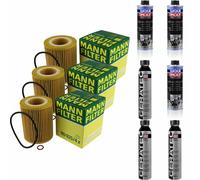 3xMANN Ölfilter-hu 925/4 X+ 3xLiqui Moly pro-Line Lavaggio Motore / 3x Cera Tec