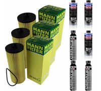 3xMANN Ölfilter-hu 945/2 X+ 3xLiqui Moly pro-Line Lavaggio Motore / 3x Cera Tec