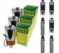 3xMANN Ölfilter-pf 1050/1 N + 3xLiqui Moly pro-Line Lavaggio Motore / 3x Cera