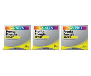 3xMassigen Pronta Energia 12 Bustine Energia Rapida Sport Stanchezza Offerta