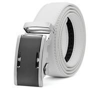 3ZHIYI Cintura da Uomo in Pelle con Fibbia Automatica Sistema a Scorrimento 35mm bianco 02