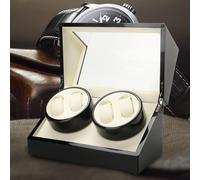 4+0 Scatola Porta Orologi Watch Winder Carica Cofanetto Espositore in Legno